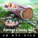 Forest Chess Set - Log and Mushroom Chess Board - Acorn Checkers