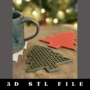 Knit Christmas Tree Coasters STL File