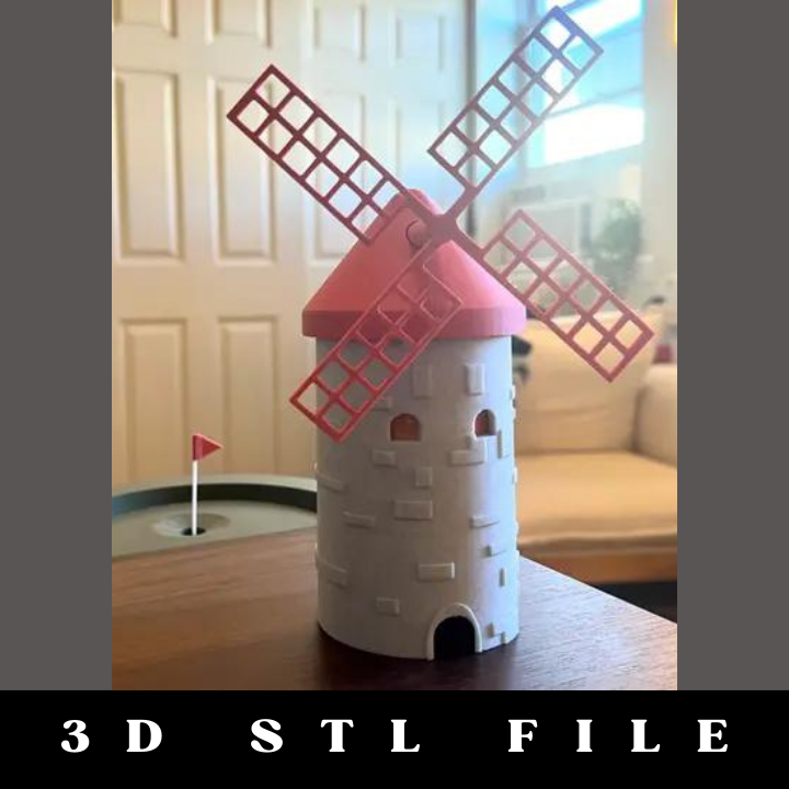 Windmill Coozy for Desktop Golf STL File